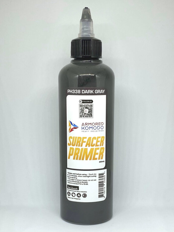Dark Gray Lacquer Primer PH338 250ml Armored Komodo Airbrush Hobby Paint