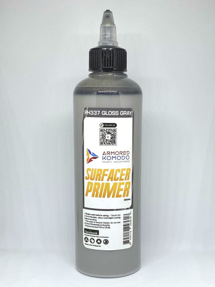 Gloss Gray Lacquer Primer PH337 250ml Armored Komodo Airbrush Hobby Paint