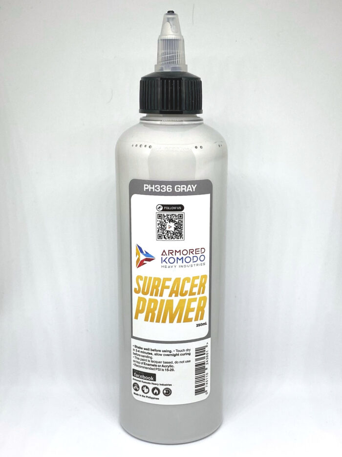 Gray Lacquer Primer PH336 250ml Armored Komodo Airbrush Hobby Paint