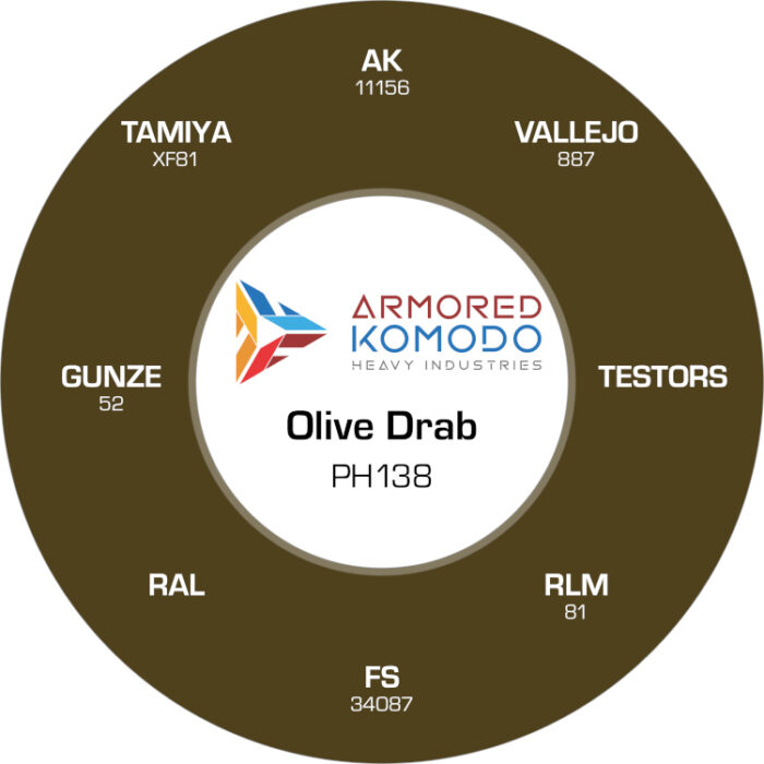 Olive Drab PH138 Waterbased Acrylics 30ml Armored Komodo - Image 2