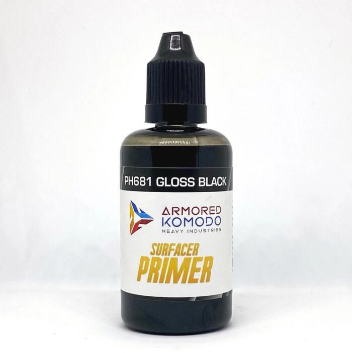 Gloss Black Lacquer Primer PH681 50ml Armored Komodo Airbrush Hobby Paint