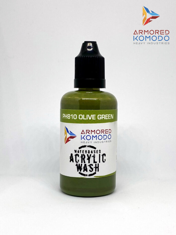 Olive Green Waterbased Wash PH810 50ml Armored Komodo Waterbased Acrylics