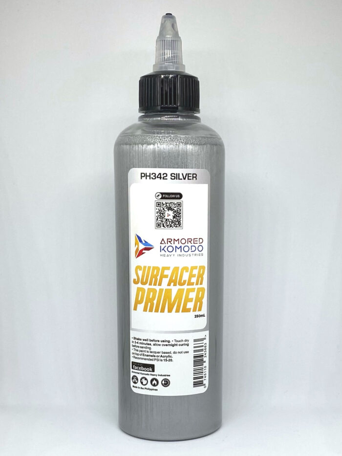 Silver Lacquer Primer PH342 250ml Armored Komodo Airbrush Hobby Paint