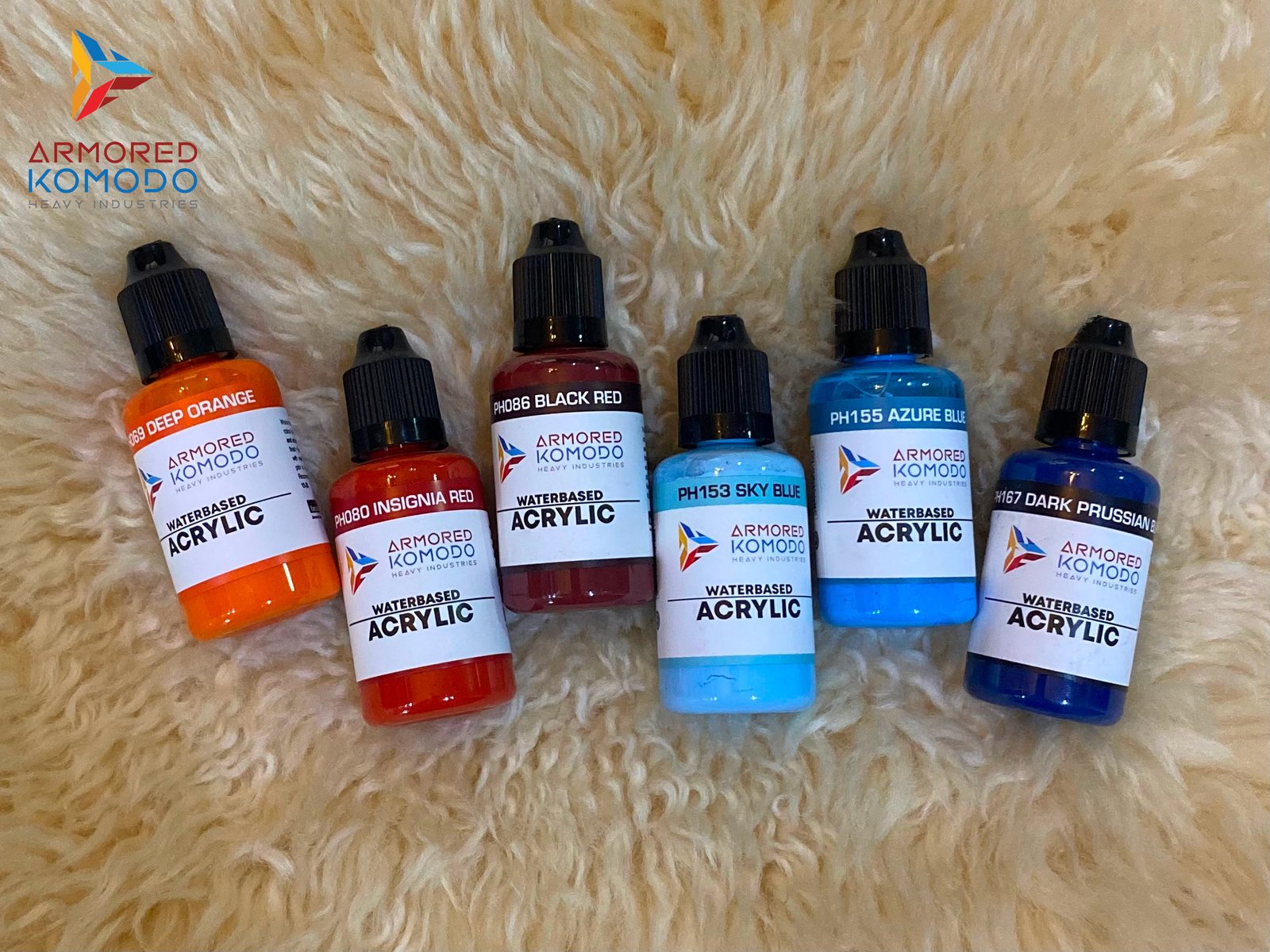 Red and Blue Vehicle Interior Set Waterbased Acrylics Set of 6 Hobby Paints