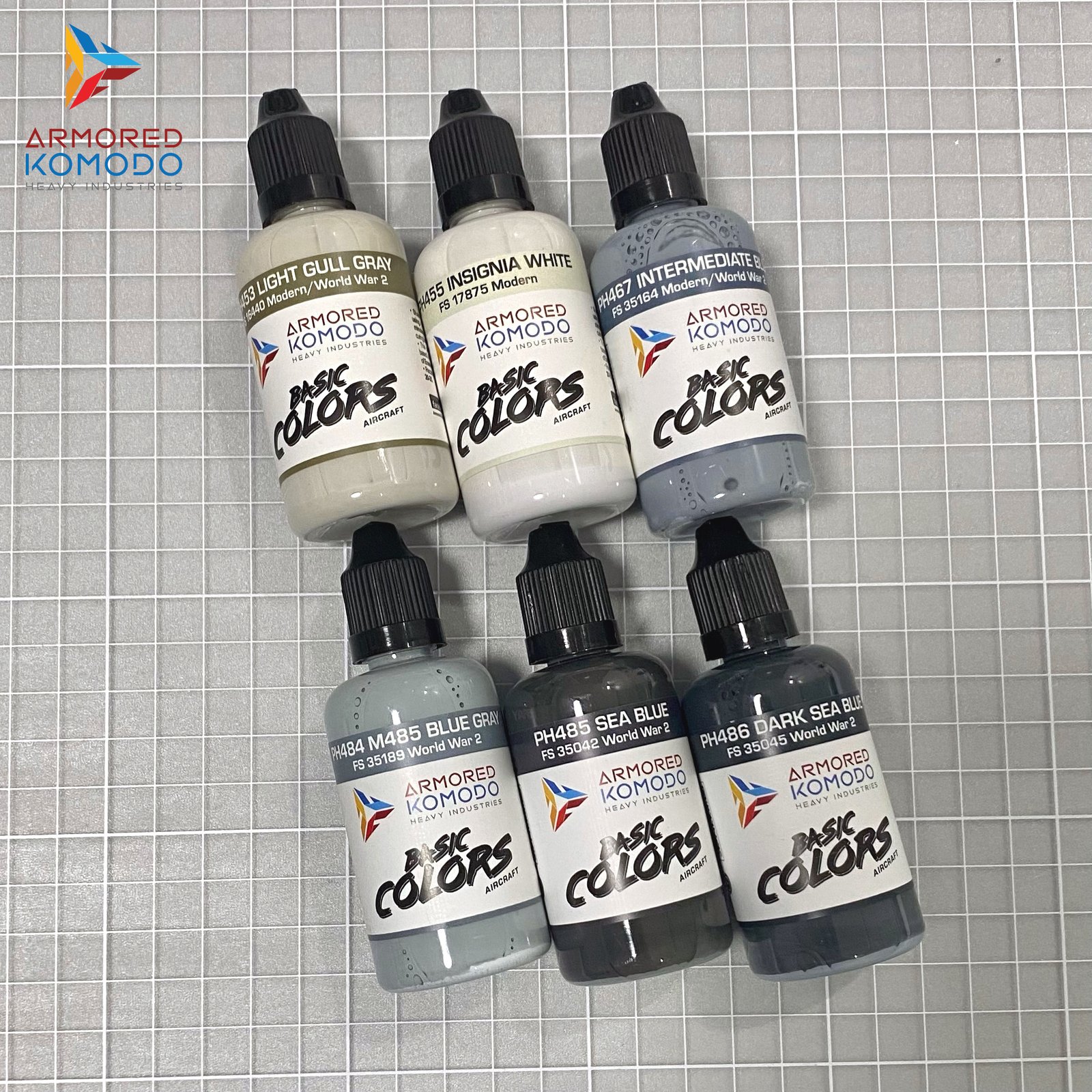 US Navy and USMC WW2 Aircraft Color Set of 6 Airbrush Hobby Paints